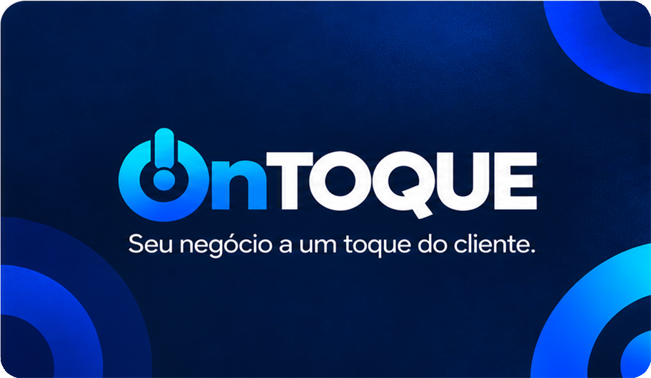Frente azul-escura do cartão OnTOQUE
