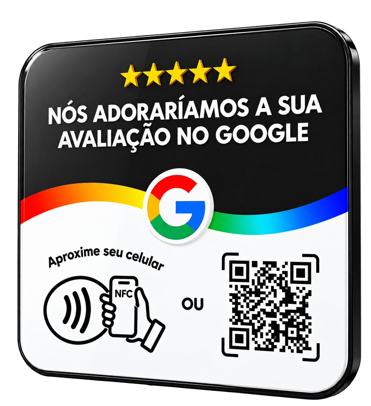 Placa preta individual, sem suporte